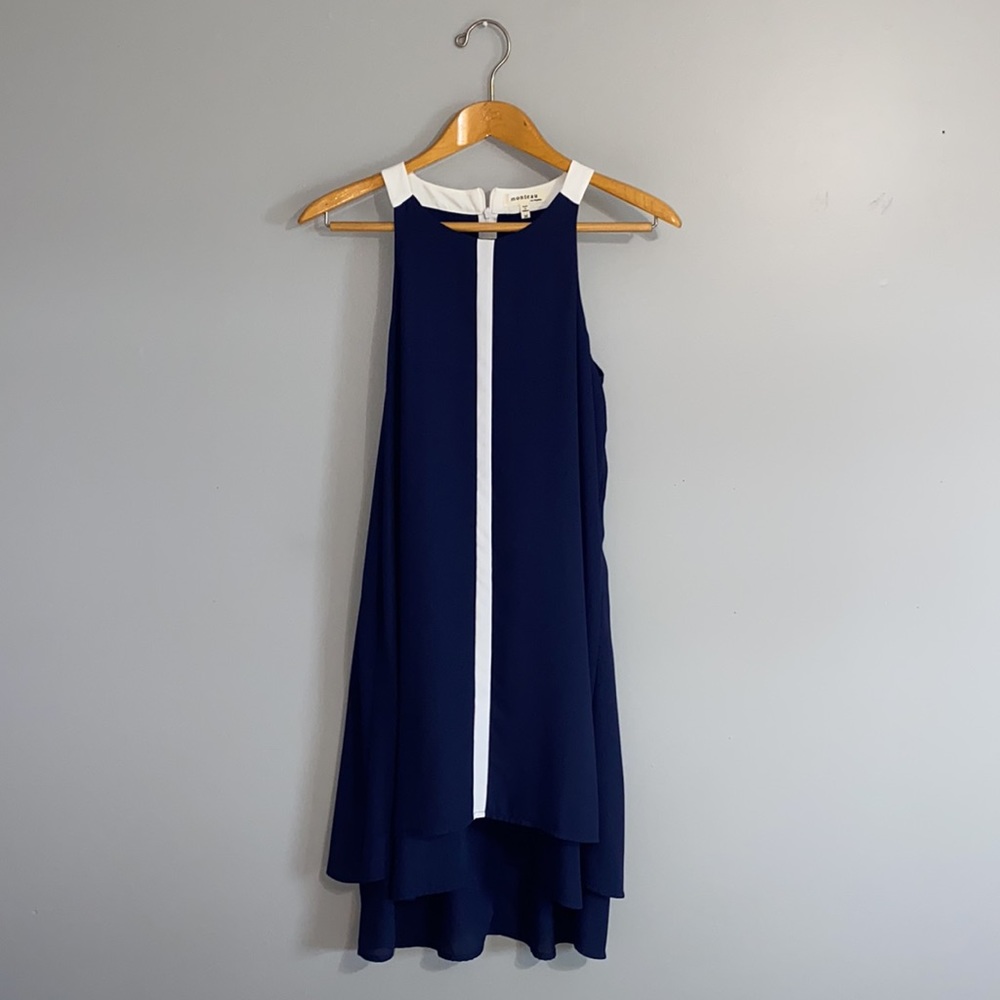 Navy blue with white stripe Mini Dress